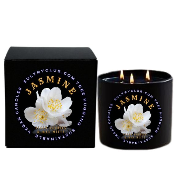 BLACK JASMINE 3 WICK CANDLE - Picture 2 of 3